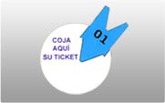Cartel indicador de recogida de ticket
