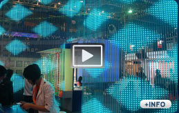 Las cortinas de leds flexibles recrean un ambiente �nico en salas de fiestas y discotecas.