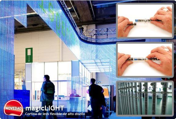 Las cortinas de leds flexibles magicLIGHT tienen una gran versatilidad gracias a su montaje �nico.
