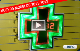 cruz de leds para farmacias verde y roja