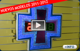 cruz de leds para farmacias verde y roja