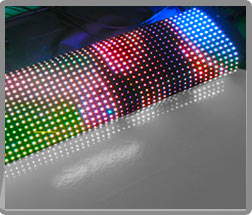 Una de nuestras mantas de leds funcionando mientras est� totalmente enrollada.
