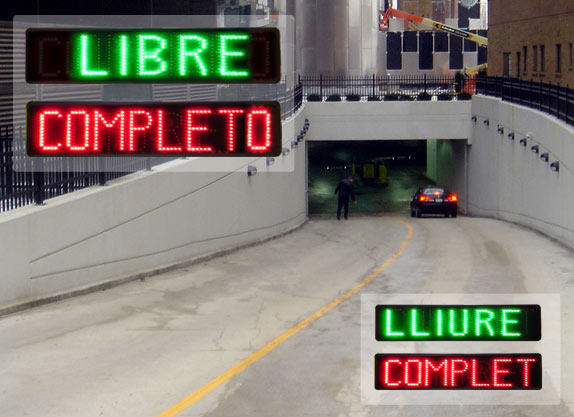 Marcadores para parking tipo libre-completo/abierto-cerrado