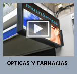 Banderolas publicitarias de leds para farmacias y �pticas.