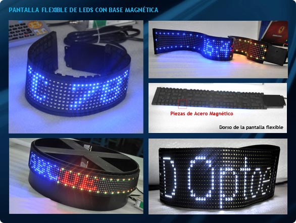Pantalla lineal flexible con base magnetica