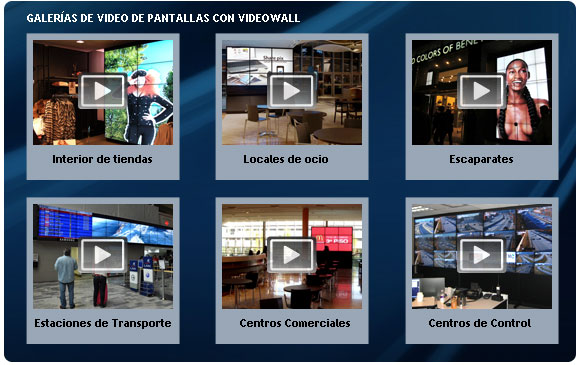 Galería de videos de pantallas con videowall Galería de videos de pantallas con videowall