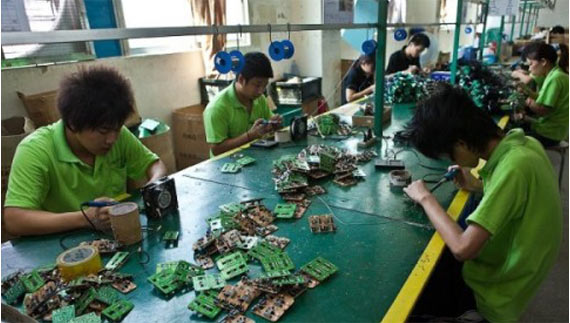 Imagen de una fabrica de pantallas de leds en China Imagen de una fabrica de pantallas de leds en China