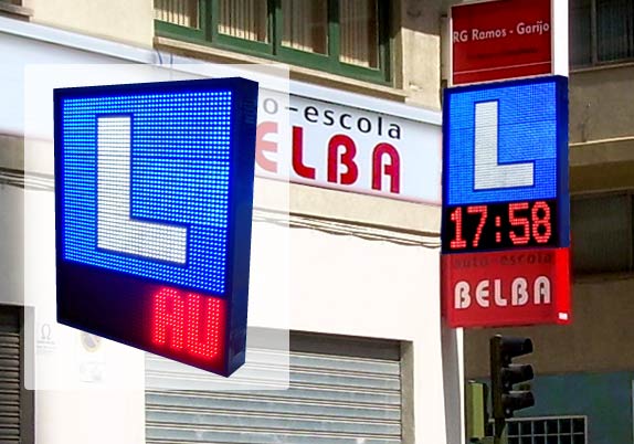 Pantallas luminosas de leds para autoescuelas